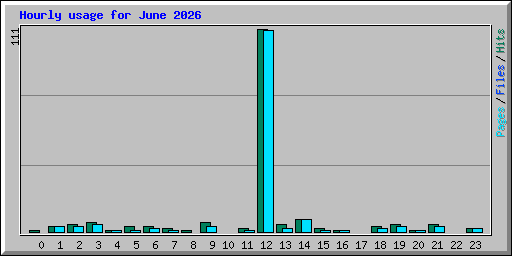 Hourly usage for June 2026